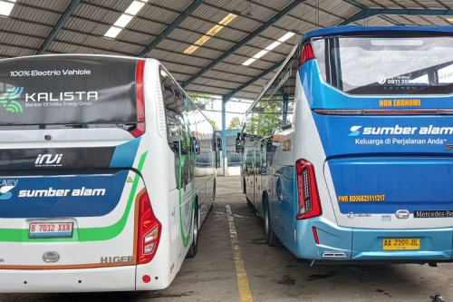 Komparasi Dimensi 2 Bus AKAP Sumber Alam, Bus Listrik dan Konvensional