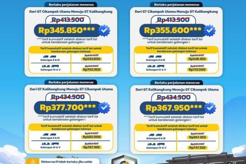 Hari Ini, Diskon Tarif Tol Berlaku di Trans-Jawa dan Trans Sumatera