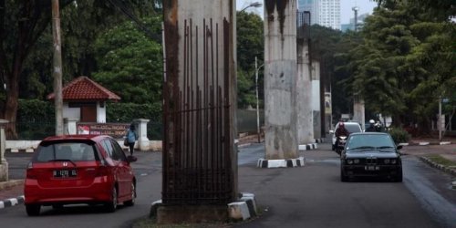 Rekayasa Lalu Lintas Pembongkaran Tiang Monorel Dilakukan Malam Hari