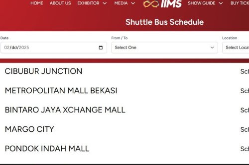 Nikmati IIMS 2026 Tanpa Repot dengan Shuttle Bus Gratis