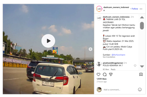 Jasa Marga dan Polisi Cari Pelaku Tabrak Lari dan Penerobos Gerbang Tol Jagorawi