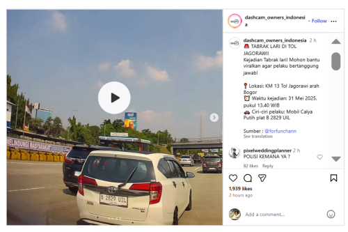 Toyota, Dicari Toyota Calya Putih, Diduga Pelaku Tabrak Lari dan Tidak Bayar Tol