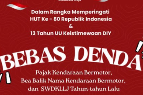Pemutihan Pajak Kendaraan di Jogja Berlaku sampai 31 Oktober 2025