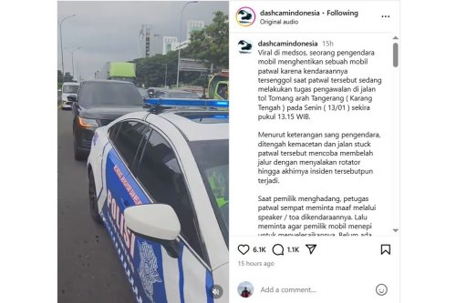 Viral Patwal Polisi Senggol Mobil di Tol Tomang, Ini Sikap Pengendara yang Aman