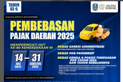 Hari Terakhir Program Pemutihan Pajak Kendaraan Jawa Timur