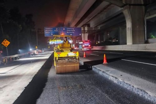 Awas Padat, Cek Titik Pemeliharaan Jalan di Tol Jakarta-Cikampek