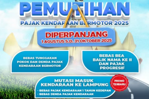 Pemutihan Pajak Kendaraan di Lampung Diperpanjang