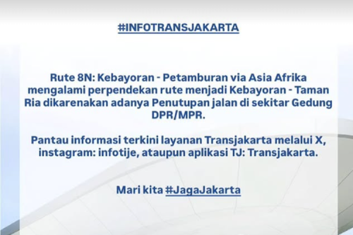 Update Rute Transjakarta yang Masih Direkayasa Siang Ini