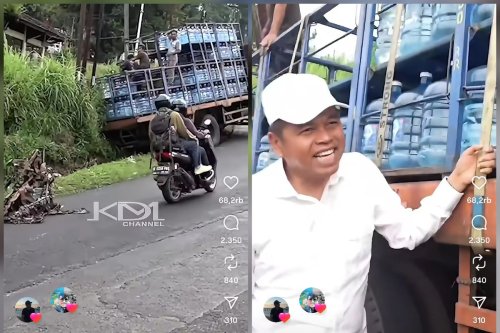Ketika Dedi Mulyadi Pergoki Truk Pengangkut Galon Gagal Menanjak