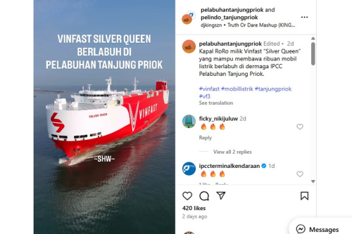 VinFast, Giliran Kapal Kargo VinFast Bersandar di Jakarta, Bawa Ribuan Mobil