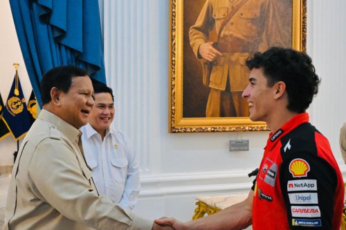 Momen Marc Marquez Bertemu Prabowo di Istana Kepresidenan
