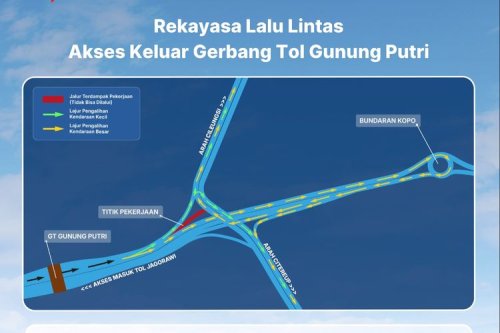 Ada Rekonstruksi Tol Jagorawi, Akses Keluar Gunung Putri Dialihkan