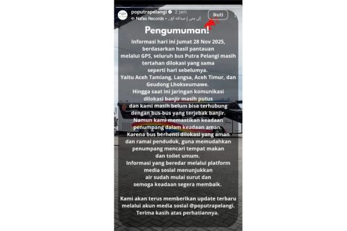 Imbas Banjir Sumatera, Perjalanan Bus AKAP Tertunda