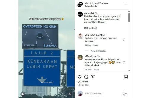 Siap-siap Masuk “Hall of Fame”, Rambu Tol Tampilkan Mobil Ngebut