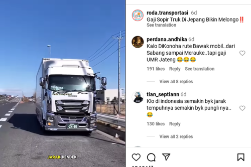 Pendapatan Sopir Truk Harus Dibedakan Berdasarkan Jarak Tempuh
