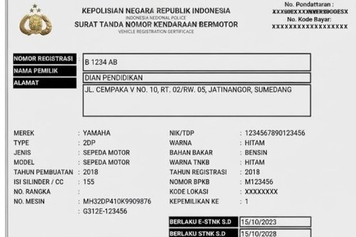 STNK Digital Tak Bisa Di-screenshot dan Diberikan ke Orang Lain