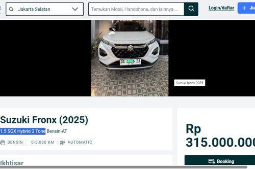 Suzuki , Suzuki Fronx, Suzuki Fronx Sudah Ada yang Dijual Bekas: Harga Rp 300 Jutaan