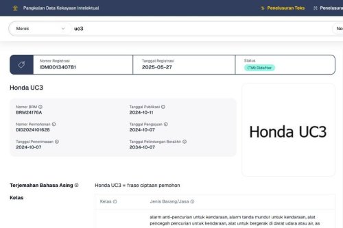 Honda, Motor Listrik Honda, Nama Honda UC3 Sudah Terdaftar di RI, Sinyal Motor Listrik Baru AHM?