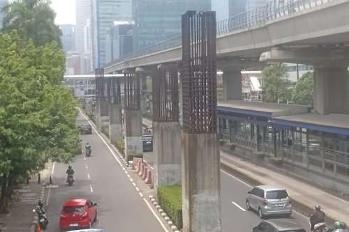 Rekayasa Lalu Lintas Pembongkaran Tiang Monorel Dilakukan Malam Hari