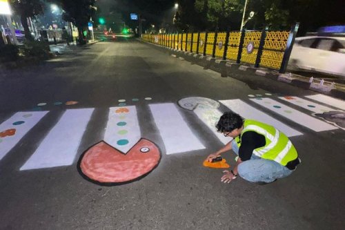 Ubah Zebra Cross Tebet Ikon Pac-Man, Warga Peduli Fasilitas Publik