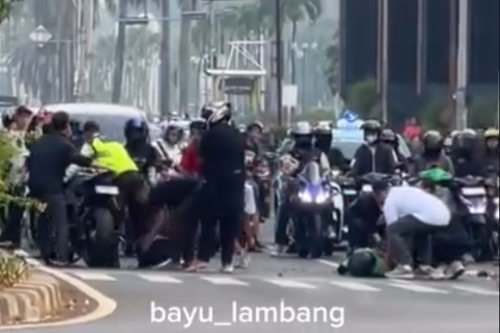 Terjadi Lagi Kecelakaan Sunmori di Senayan, Moge Tabrak Ojol