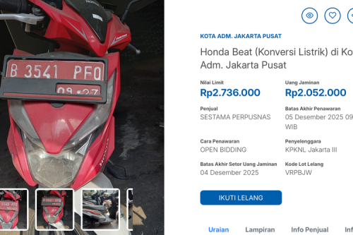 Honda, Honda BeAT, Lelang Honda BeAT Konversi Listrik, mulai Rp 2 Jutaan Saja