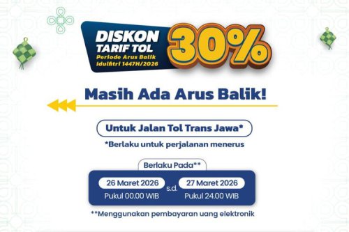 Diskon Tarif Tol Arus Balik Berlaku Mulai Hari Ini, Cek Ruasnya