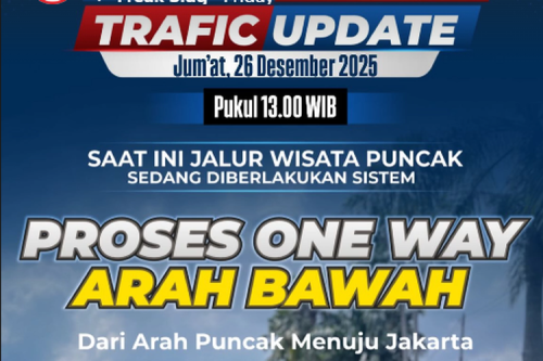 Update Lalu Lintas Jalur Puncak, Berlaku One Way Arah Jakarta