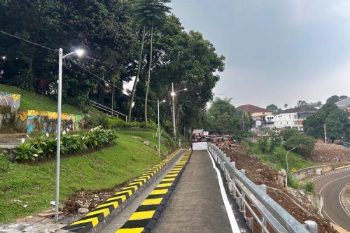 Jalan Khusus Motor di Batutulis Bogor Kembali Ditutup karena Retak