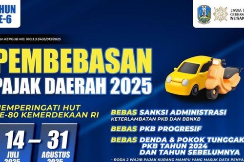 Pemutihan Pajak Kendaraan di Jawa Timur Hanya sampai 31 Agustus 2025