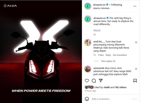 Bocoran Motor Listrik Baru Alva, Meluncur Pekan Depan