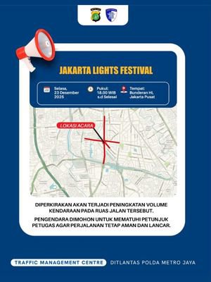 Awas Macet, Ada Jakarta Light Festival di Bundaran HI Sore Ini