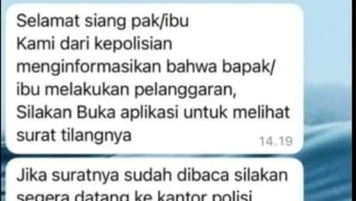 Masih Ada Penipuan Modus Tilang Elektronik di Whatsapp, Jangan Asal Klik Link!