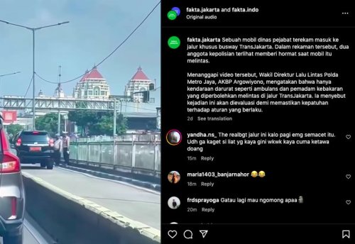 Viral Mobil Dinas Dibiarkan Masuk Jalur TJ, Ini Ancaman Hukumannya
