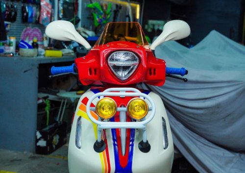 Yamaha, Tampil Beda, Yamaha Grand Filano Ini Dimodifikasi Nuansa Vintage-Rally