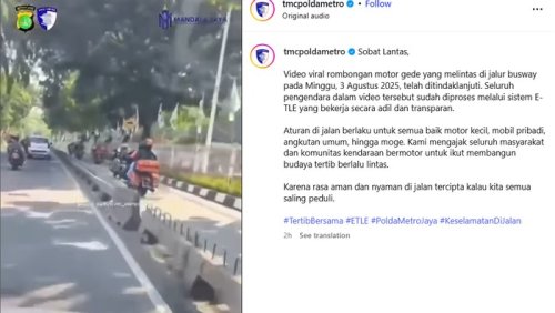 Konvoi Moge Terobos Jalur Busway Ditilang Semua, Segini Besar Dendanya