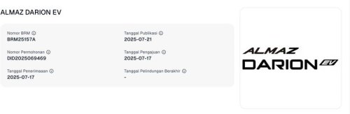 Wuling, Ada Versi Listrik dan Hybrid, Wuling Daftarkan Nama Almaz Darion di RI