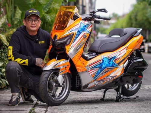 Racing Abis! Yamaha Nmax Turbo Ini Dimodifikasi ala Grafis Replika Helm Balap