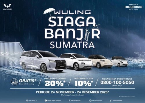 Wuling Kasih Towing Gratis-Diskon Suku Cadang Buat Mobil Terdampak Banjir Sumatra