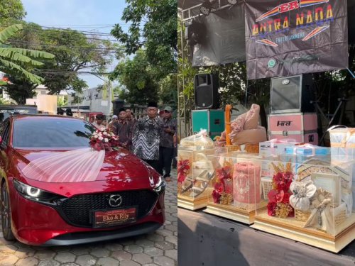 Juragan Sembako di Jakut Nikah, Seserahannya Mazda 3 dan Honda PCX