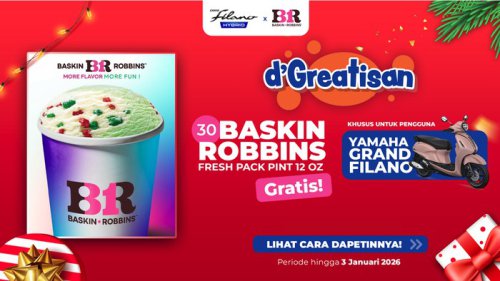 Yamaha Grand Filano Bagi-bagi Es Krim Baskin Robbins Gratis, Ini Caranya!