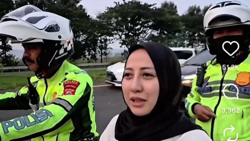 Viral Istri Ketinggalan di Rest Area saat Mudik, Diantar Polisi Naik Moge