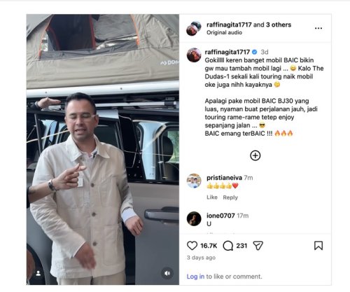 Torsi Tembus 600 Nm, BAIC BJ30 Hybrid Bikin Raffi Ahmad Kepincut Berat!