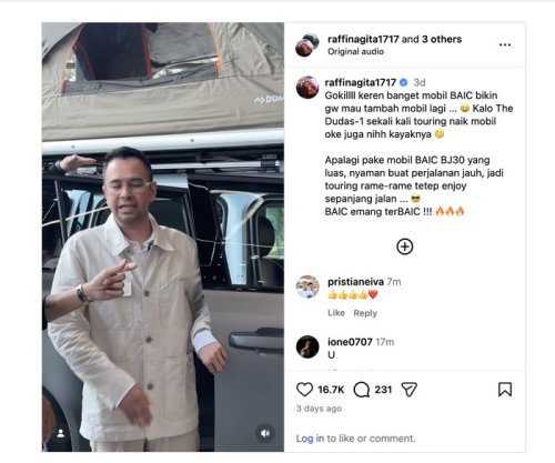 Torsi Tembus 600 Nm, BAIC BJ30 Hybrid Bikin Raffi Ahmad Kepincut Berat!