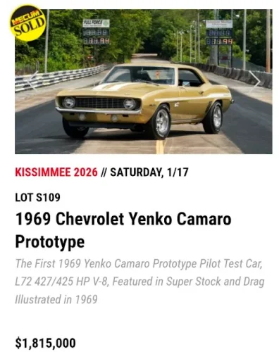 The Most Famous '69 Yenko Camaro Ever; Then and NOW!