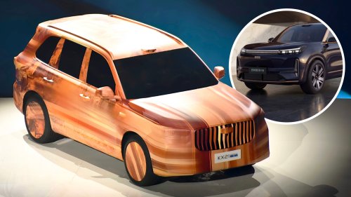 Geely KX21 flagship HEV crossover teased in China as Galaxy M9 sister model