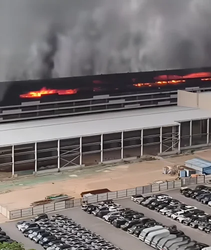 BYD, BYD Shenzhen factory fire hits scrapped vehicle garage, blaze contained, no casualties