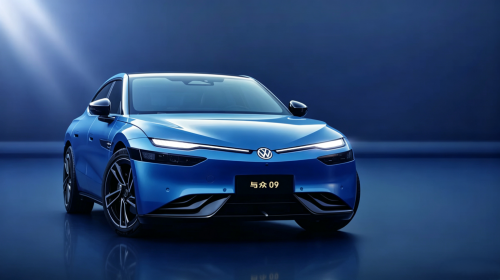 Volkswagen ID. Unyx 09 sporty fastback sedan exposed with 496 hp dual motor and CATL battery