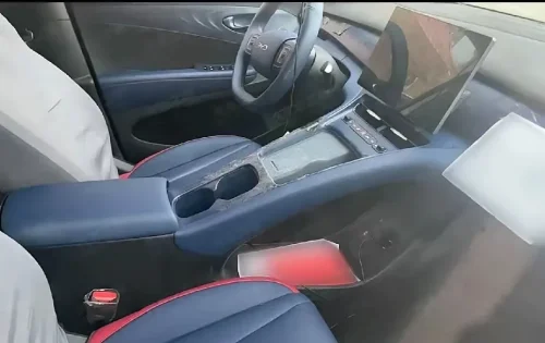 BYD, BYD Seagull, New BYD Seagull interior exposed with a large center console and one big screen