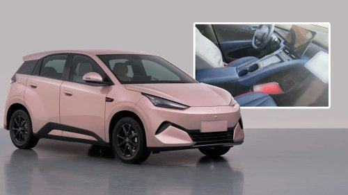 New BYD Seagull interior exposed with a large center console and one big screen